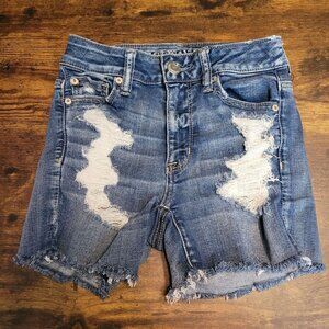 American Eagle Hi Rise Shortie Shorts Size 0 Next Level Stretch Ripped